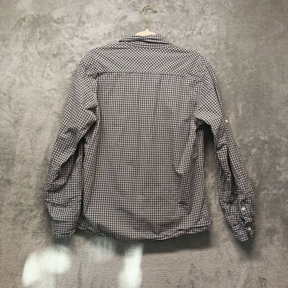 PD & C Shirt Men's Size MEDIUM Button Up Shirt Check 100% Cotton Flap Pockets - Picture 10 of 12